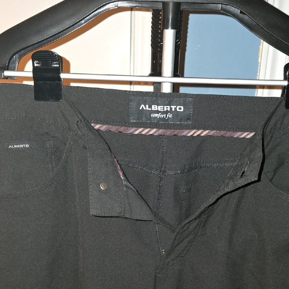 Alberto Black Comfort Fit Trousers